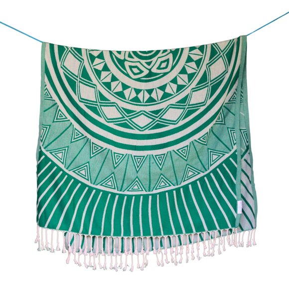 Salt Rag Beach Towel - "Green Island Rag" [Sand Free Turkish Beach Towel] - Picture 1 of 4